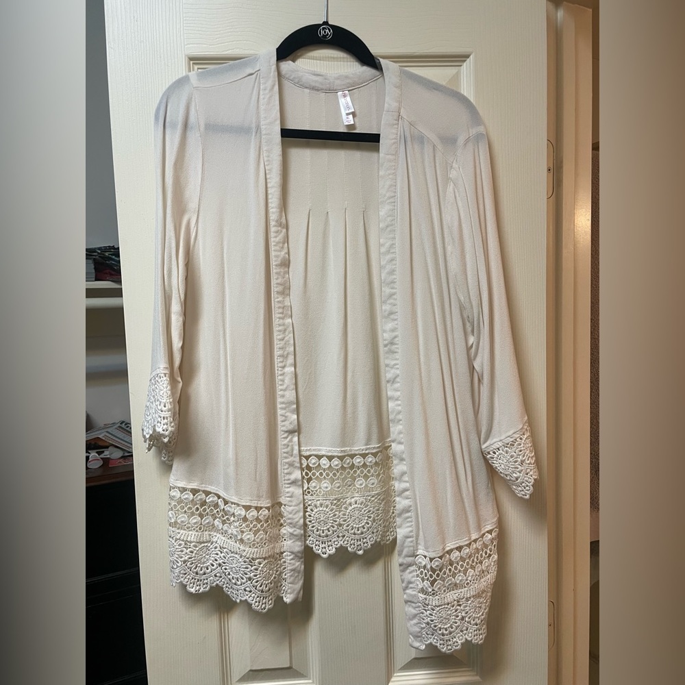 Cream Embroidered Sweater/Jacket